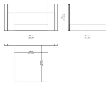 ASTRA - Wool double bed with high headboard by Paolo Castelli - view 3